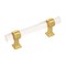 Hickory Hardware Crystal Palace Collection Pull 3 Inch Center to Center Crysacrylic with Brushed Golden Brass Finish HH075857-CABGB - alternate 1